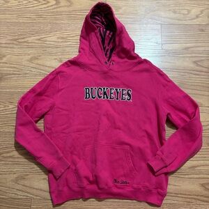 NCAA OSU Ohio State Buckeyes Pink Pullover Hoodie Zebra Hood Women’s 2XL